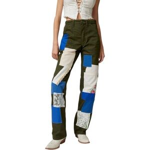 NWT Urban Renewal Embroidered Patchwork Army Upcycled Military Pants OOAK Sz‎ 25